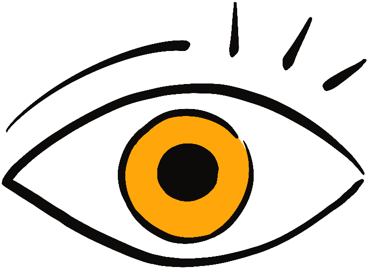 Pictogramme Identités Visuelles. Représenté par un œil, représente l'image d'une entreprise.